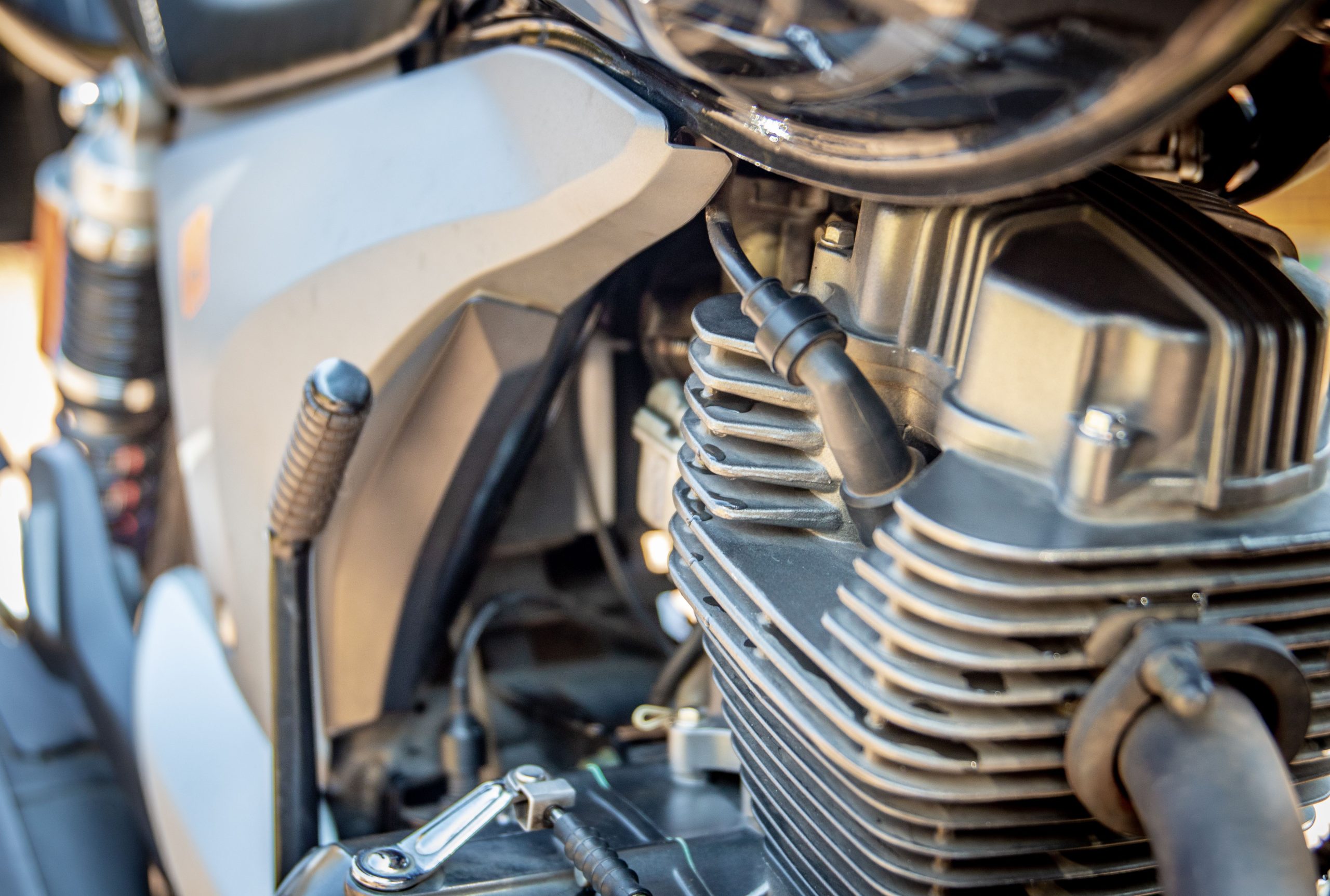 Moteur Ducati avec pièces mécaniques complexes